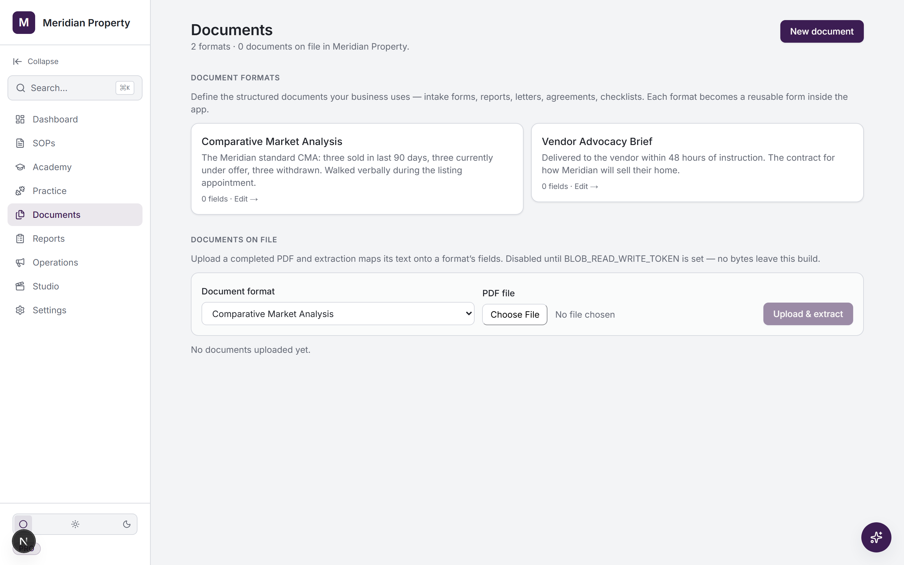 Meridian Property — Branded document templates