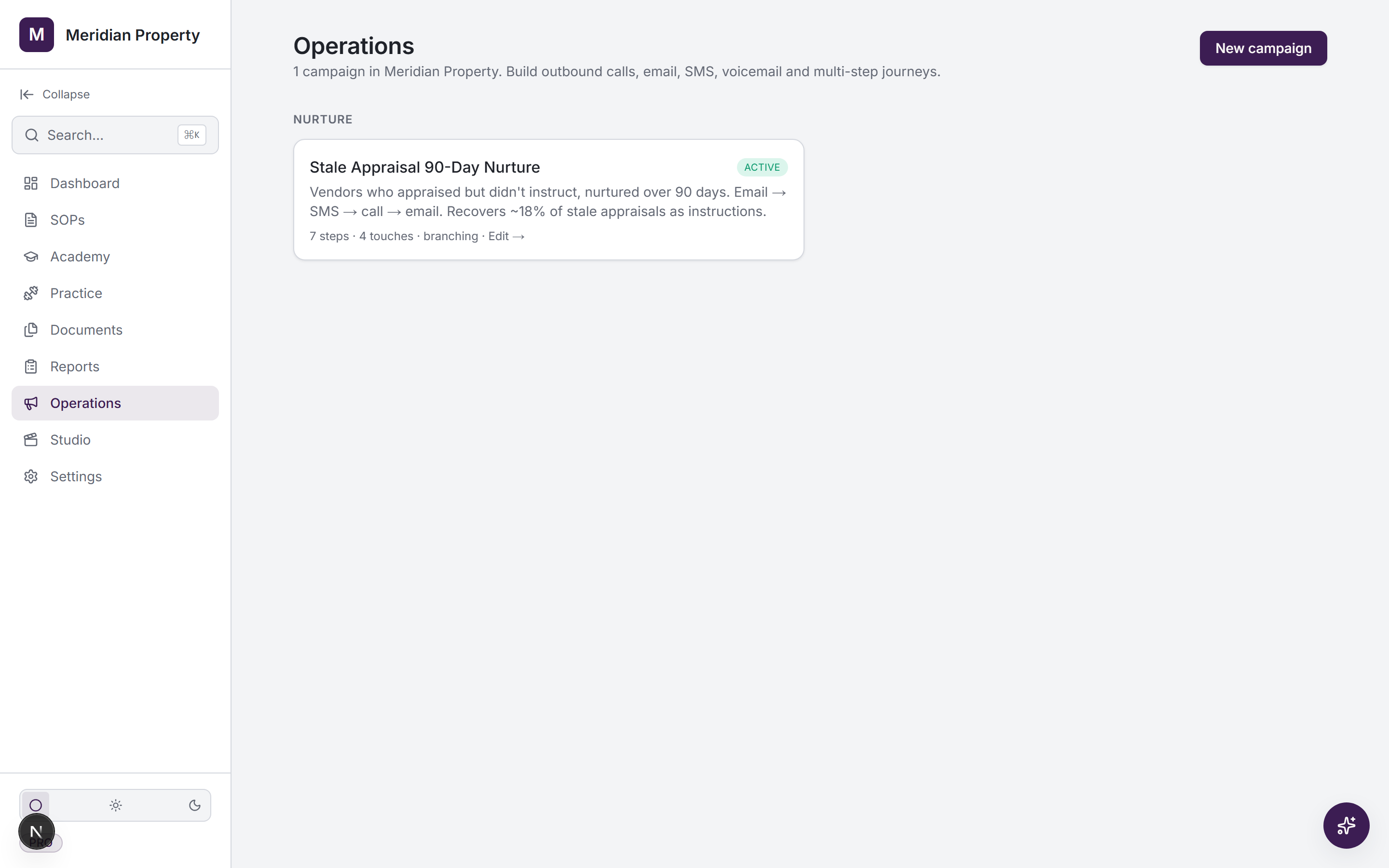 Meridian Property — Outbound Operations campaign
