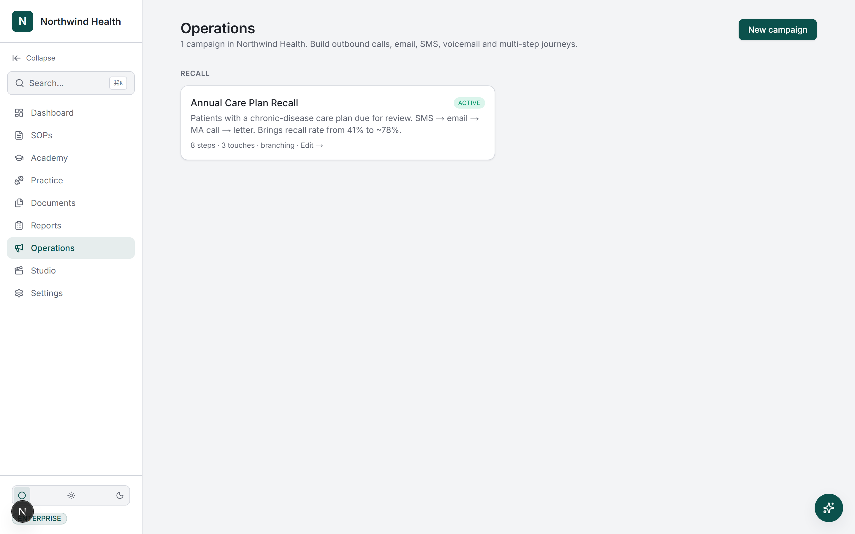 Northwind Health — Outbound Operations campaign