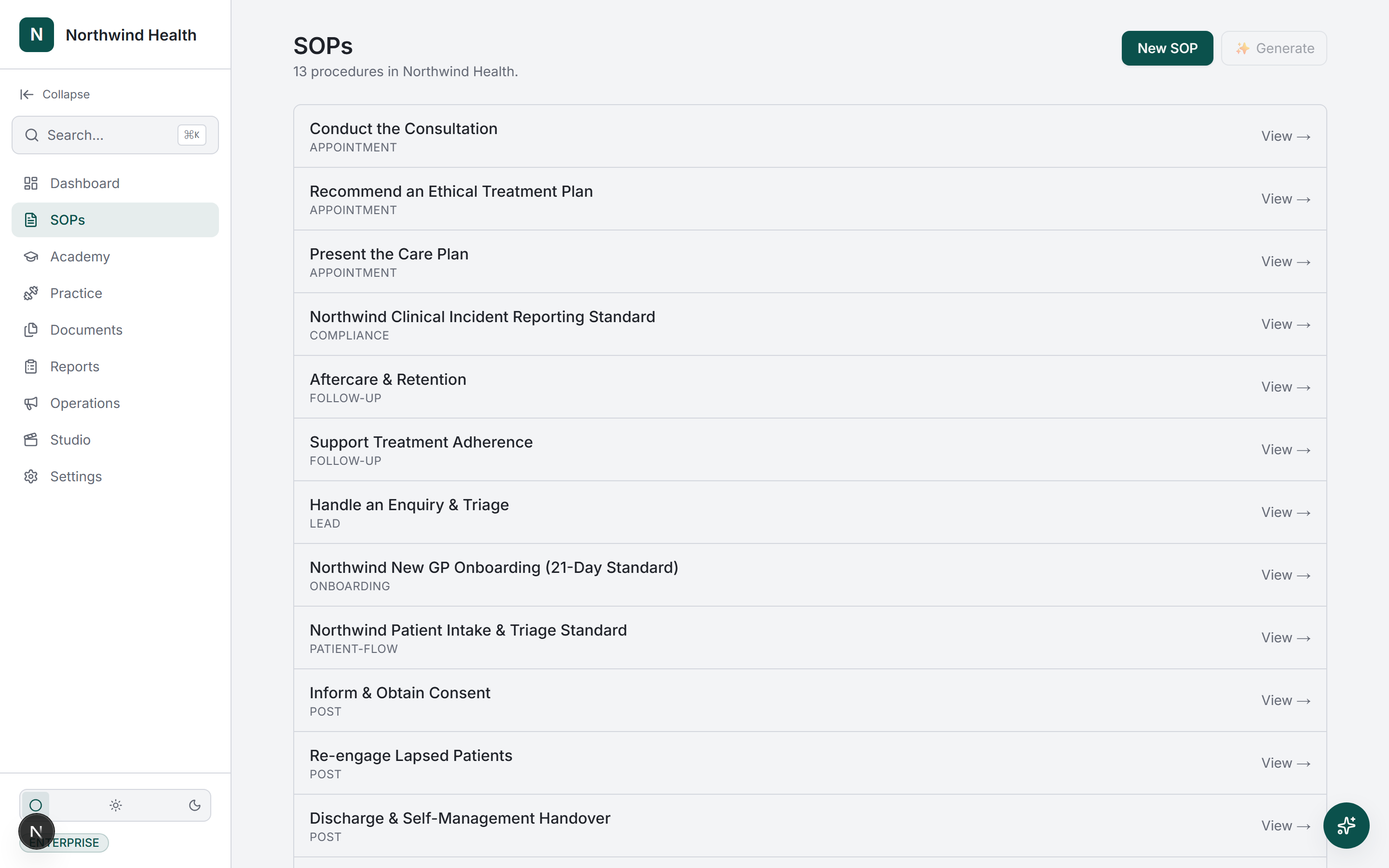 Northwind Health — The SOP playbook